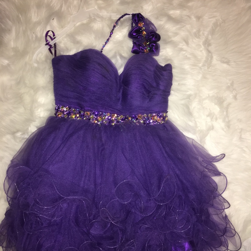 Purple party dress with jewels